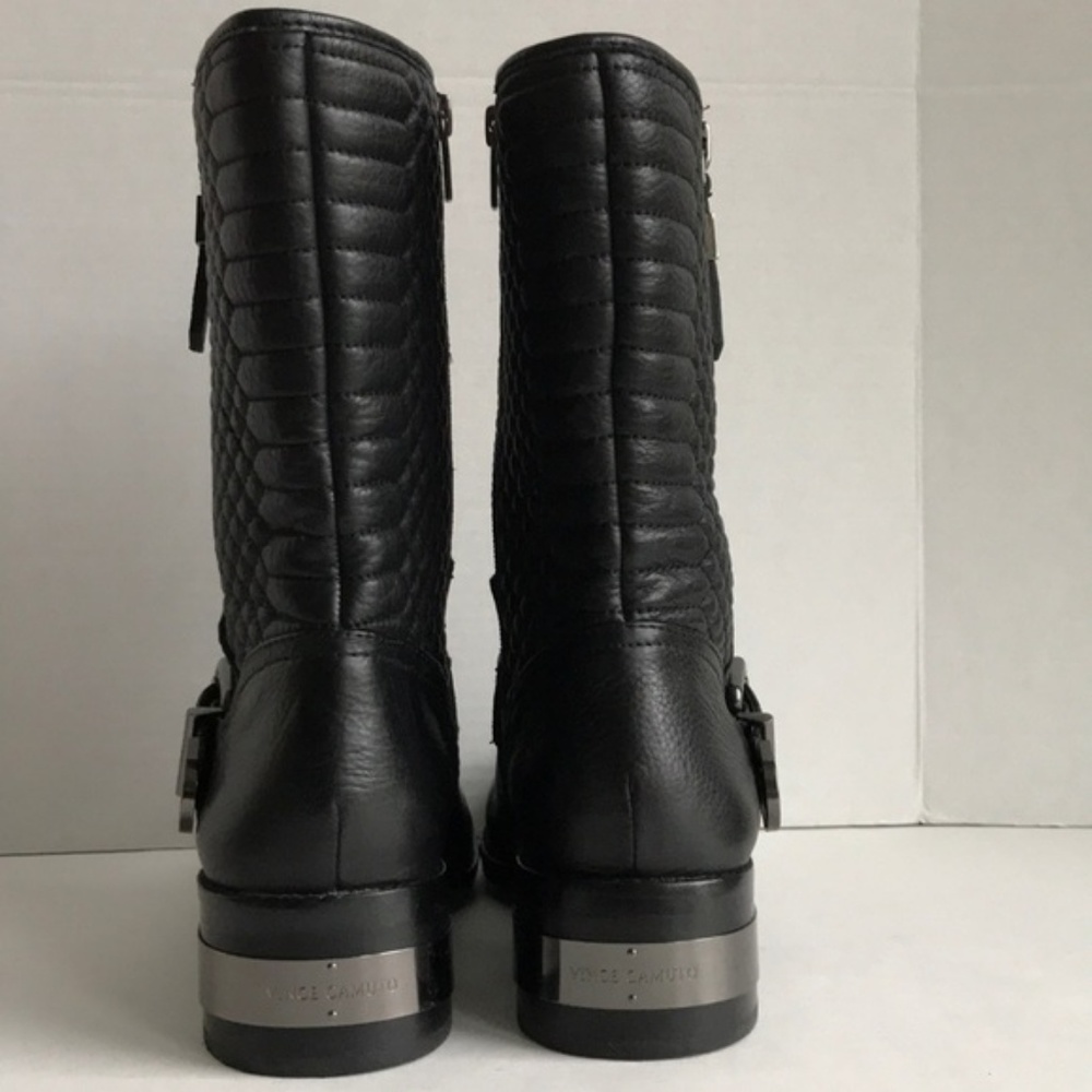 ❌❌N/A❌❌Vince Camuto Whynn Black Leather Moto Boots - Picture 4 of 8